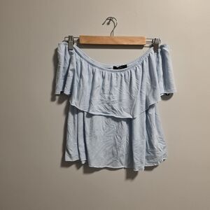 Forever 21 Light Blue Off-Shoulder Blouse
